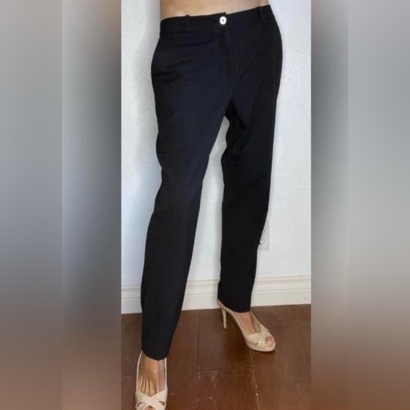 MICHAEL Michael Kors Straight Leg Trouser Pants Women's Black (8) - Picture 4 of 8